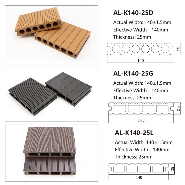 Outdoor Decking Flooring Wear Resistant Wood Plastic Solid WPC Composite Decking WPC Decking Tiles