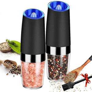 Hot Selling Gravity Battery Automatic Salt Pepper Spice Mill Pepper Mill Electric Salt & Pepper Grinder Set With Blue Light