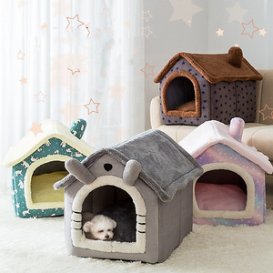 Hot Sale pet cage Small Kitty House Dog Cave Winter Warm Bed Modern Soft Plush cat house Pet House Bed