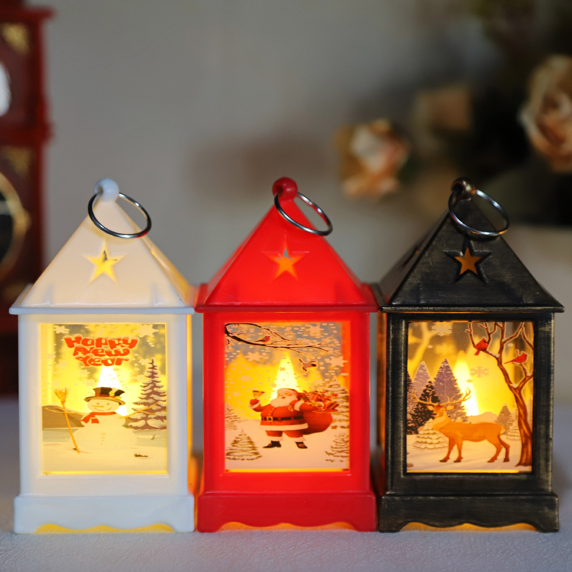 Ychon Christmas Lights Outdoor Christmas Candle Lantern Home Decoration Wind Lamp for Christmas Hook up LED