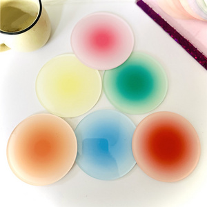 Ychon Simple Round Acrylic Transparent Coaster Fashion Insulated Table Mat