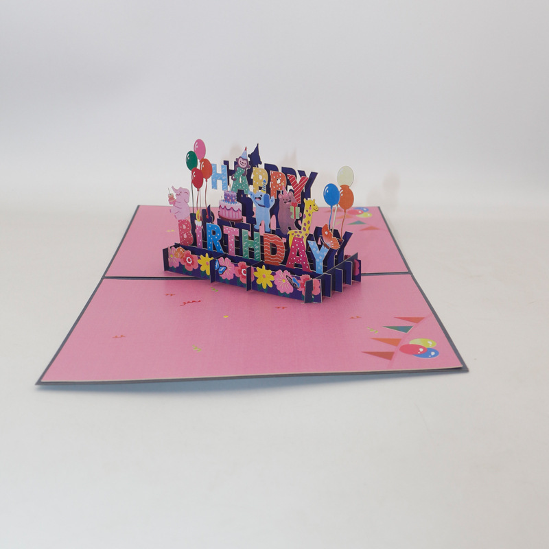 Ychon  Cake Paper Card Pop-up Funny Gift 3d Popup Birthday Invitation Cards For Kids and for happy birthday