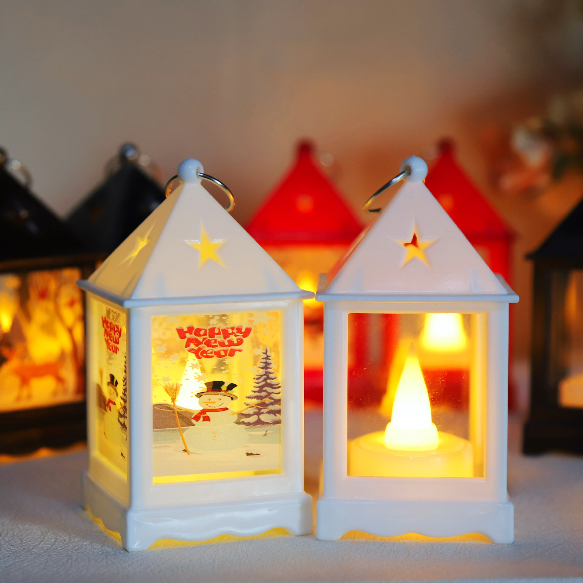 Ychon Christmas Lights Outdoor Christmas Candle Lantern Home Decoration Wind Lamp for Christmas Hook up LED