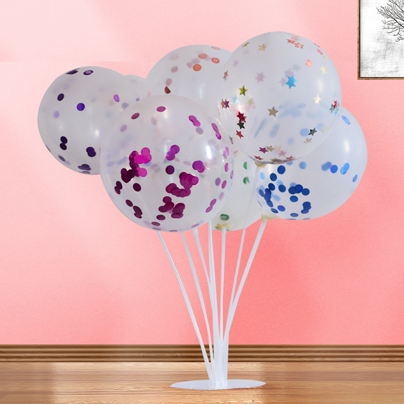 Ychon Confetti balloons 12 Inch Clear Latex Balloon Rainbow Confetti Ballon for Wedding Party Decorations