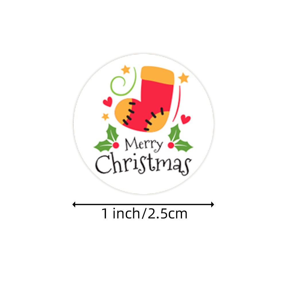 Ychon  Cartoon Sticker for Gift Decoration Merry Christmas Self- adhesive Sticker  500  pcs / roll Label Stickers Christmas Gift