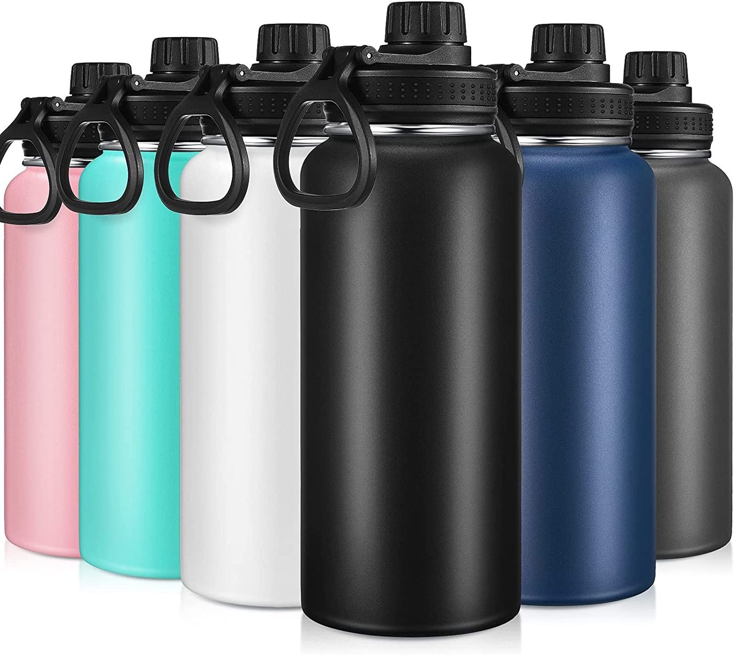 32oz Sports Water Bottle Insulated Stainless Steel Water Flasks Wide Mouth Metal Canteen with Leak Proof Lid