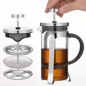 Glass French Press Coffee and Tea Maker Single Serve Coffee Brewers 304 Stainless Steel Coffee Press