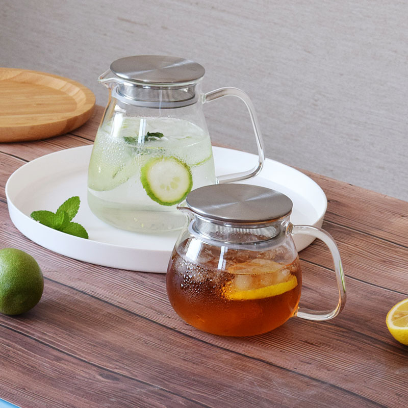 500ml Glass Teapot Kettle with Stainless Steel Filter Lid Stovetop Safe Glass Tea Maker for Loose Leaf Tea