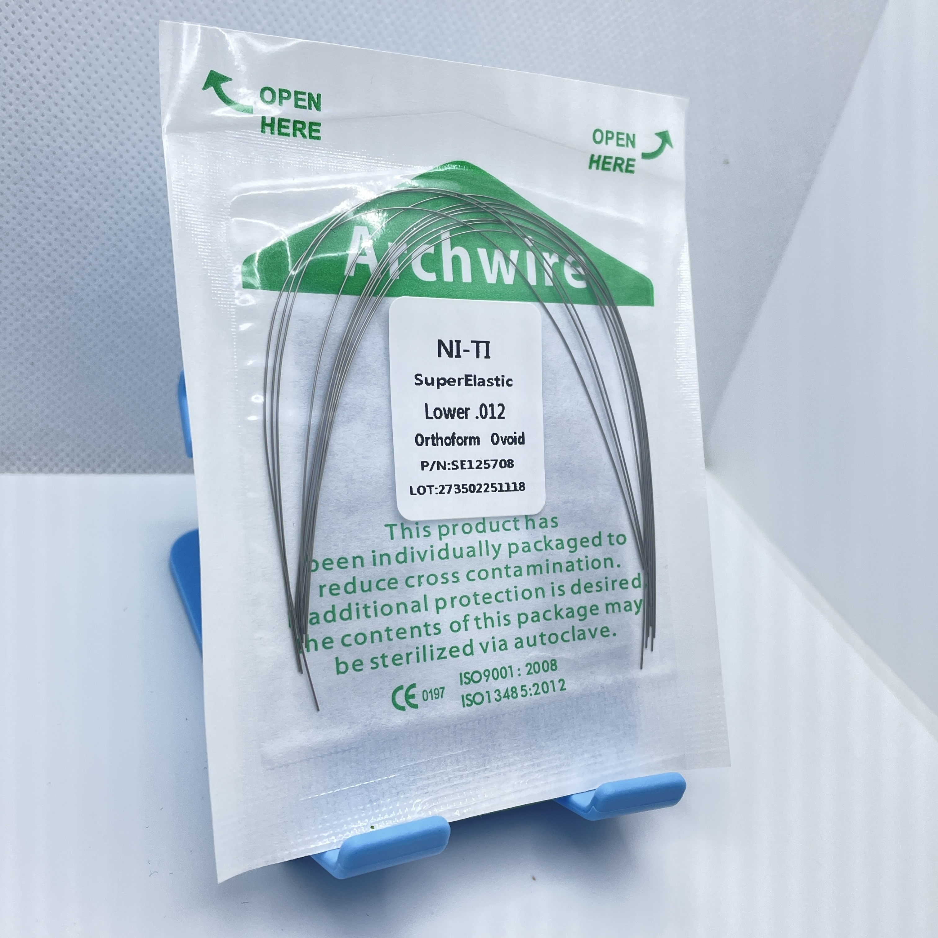 10Pcs/Pack Dental Ortho Ovoid Natural Round Super Elastic Niti Arch Wire for Ortho Brace Treatment