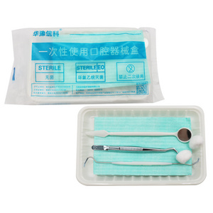 Disposable Oral Package Mouth Mirror Tweezer Probe Set Dental Instrument Box Disposable Plastic Dentist Tray