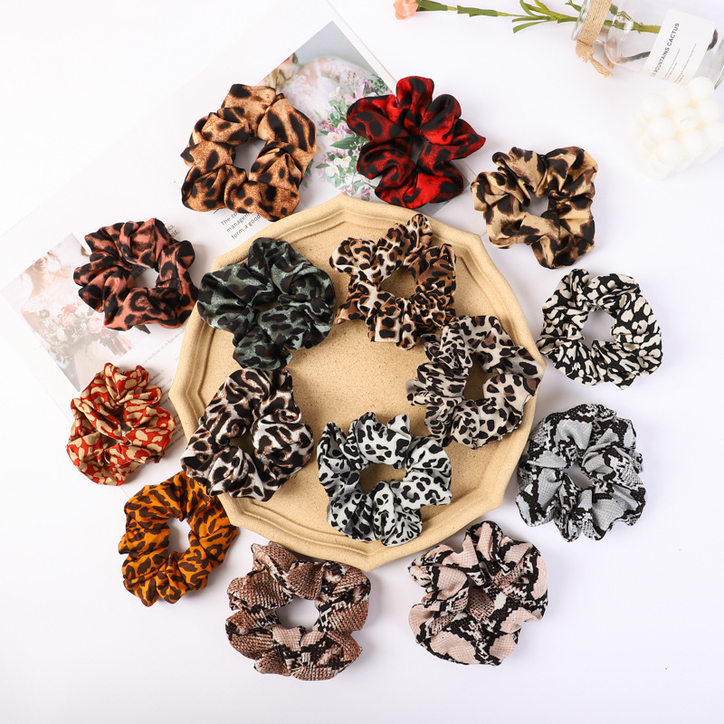 2023  Wholesale fashionable China scarves animal print elastic hair scrunchies