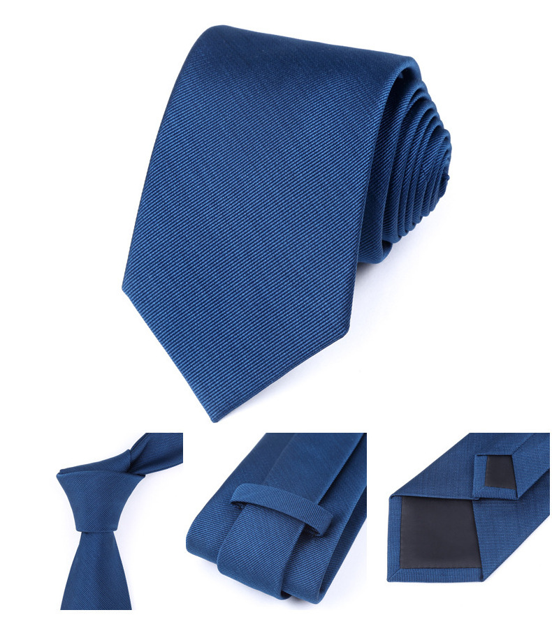 Wholesale Silk Woven Jacquard Necktie High Quality Solid Color Mens Neck Tie