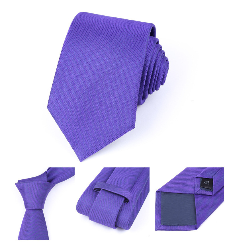 Wholesale Silk Woven Jacquard Necktie High Quality Solid Color Mens Neck Tie