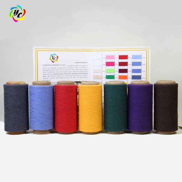 Factor direct multi color recycled cotton yarn for knitting