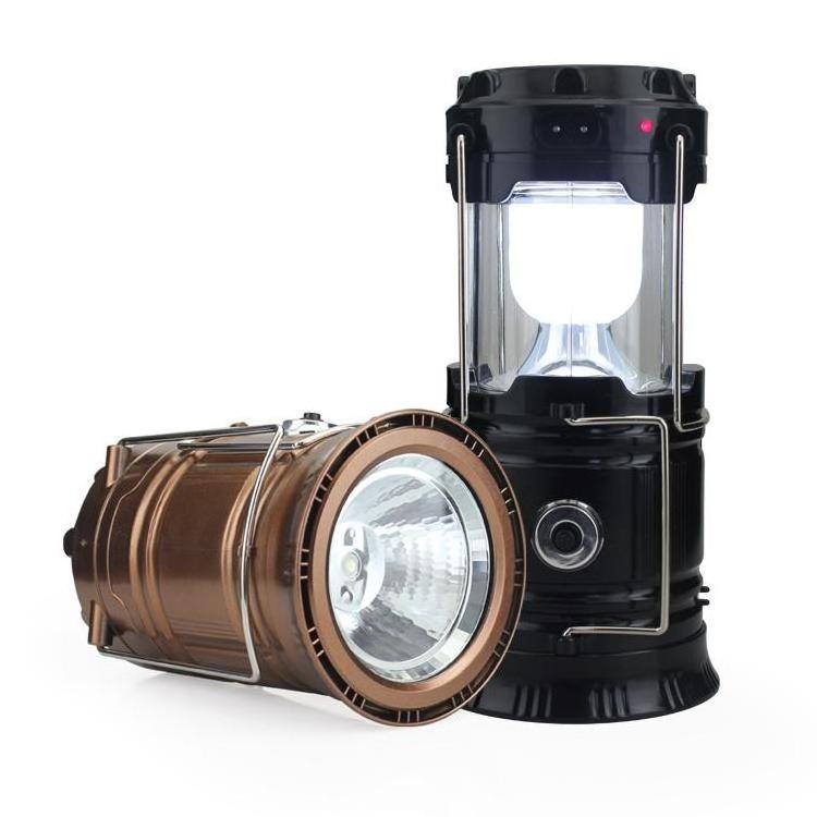 Solar multifunctional retractable rechargeable camping light