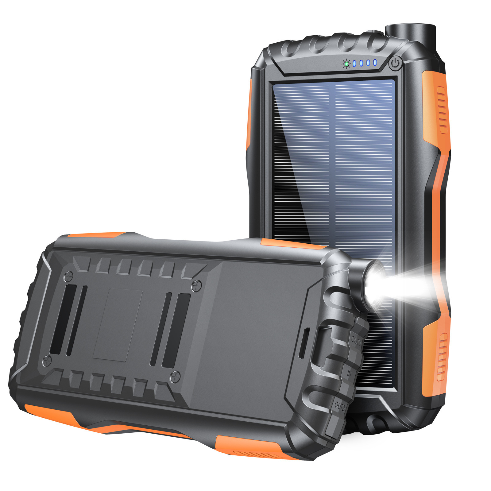 New 42800Mah outdoor waterproof solar charging treasure large capacity portable portable power flashlight