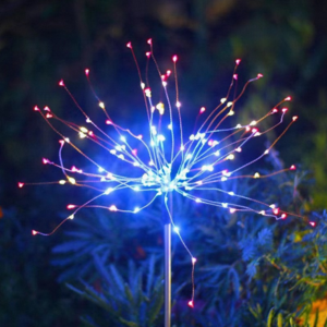 LED Dandelion Garden Decorative Copper Wire Lights Outdoor Solar Heating White Battery CE Theme Park ABS IP65 Buttons 30000 2v