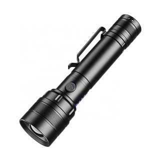 Factory Small aluminum alloy pen clamp flashlight easy charging LED zoom flashlight household strong light mini flashlight