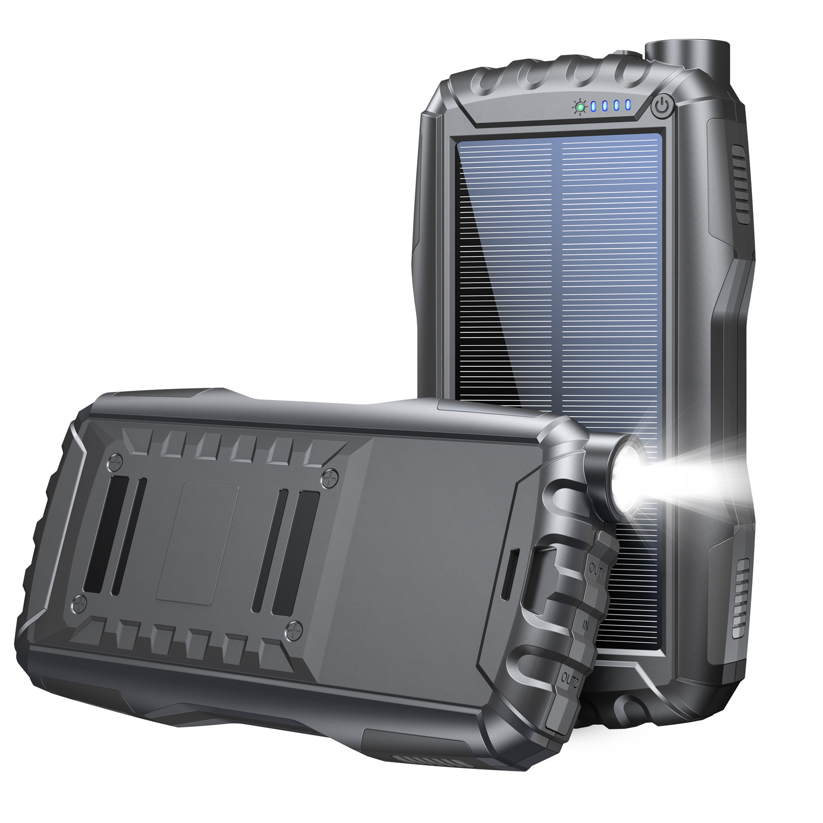 New 42800Mah outdoor waterproof solar charging treasure large capacity portable portable power flashlight