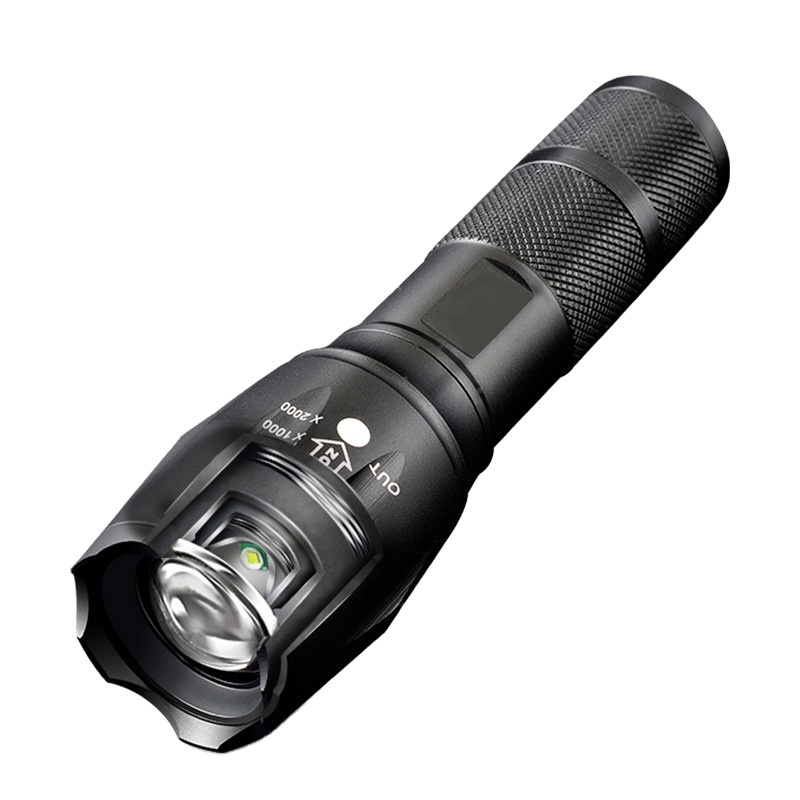 2024 Cross-border T6 telescopic zoom strong aluminum alloy flashlight waterproof outdoor night running riding patrol searchlight