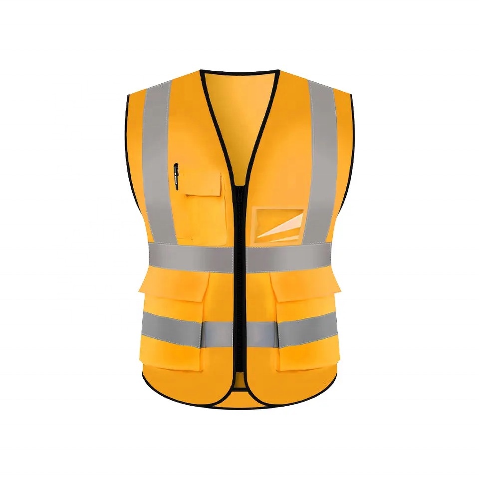 Custom women men mesh reflective jacket workwear shirt construction clothing safety work reflective vest with pockets logo