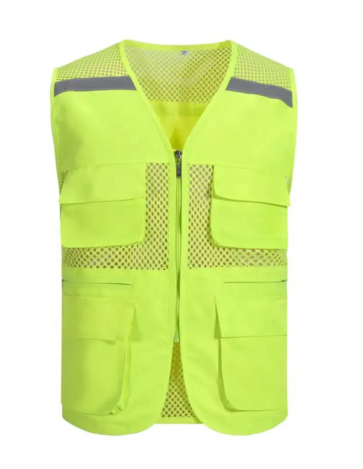 OEM hot sell cheapest mesh vest high visible pocket security vest reflective vest with logo