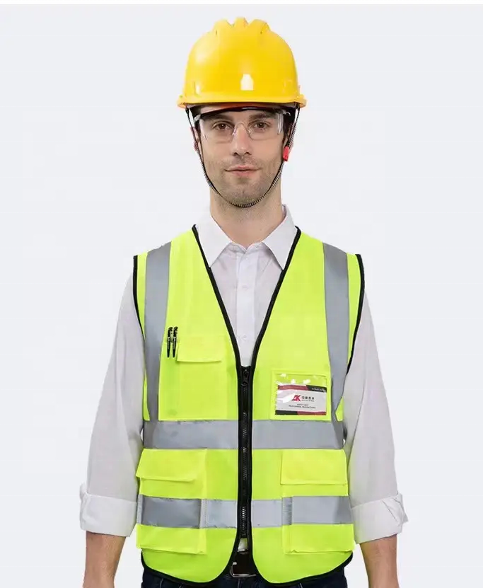 Hot sale of Custom Logo With Pockets Construction Wholesale High Visibility Reflective Safety Vest