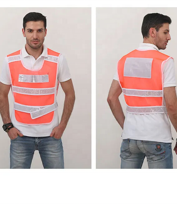 Hi-viz Security Uniform Reflector Tape Safety Reflective Vest with Logo