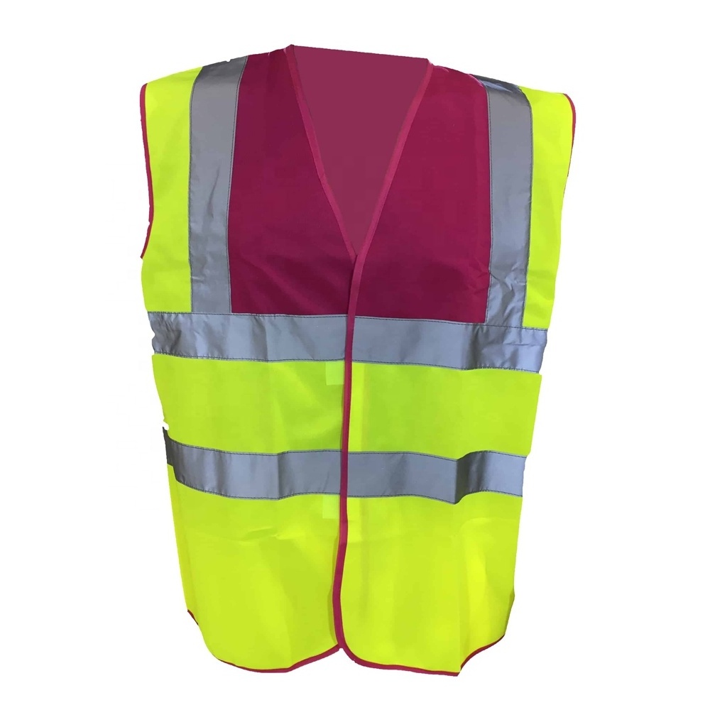 PINK & YELLOW HI VIS PREMIUM REFLECTIVE WAISTCOAT VEST