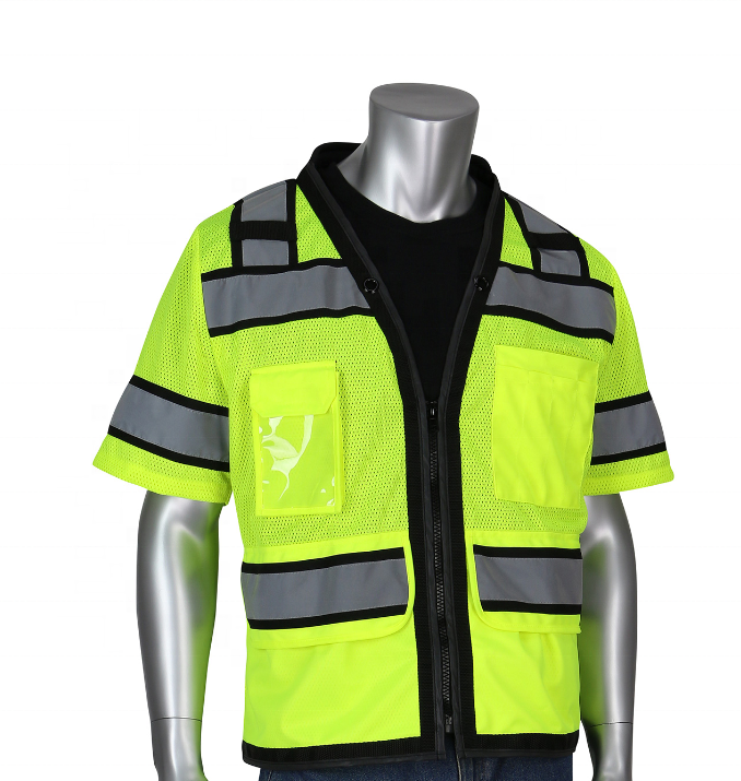 Black Two-Tone Eleven Pocket Tech-Ready Mesh Surveyors Vest