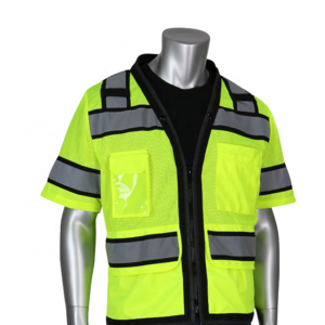 Black Two-Tone Eleven Pocket Tech-Ready Mesh Surveyors Vest