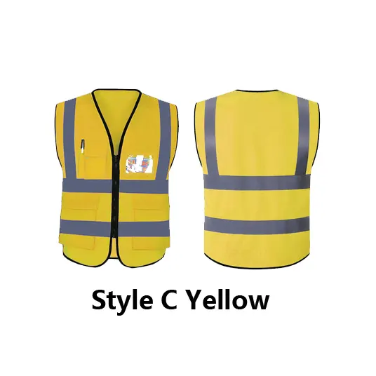 Wholesale Engineer Orange Green Black LED Lights Vest High Visibility Safety Vest