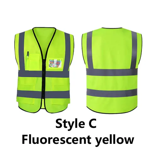 Wholesale Engineer Orange Green Black LED Lights Vest High Visibility Safety Vest