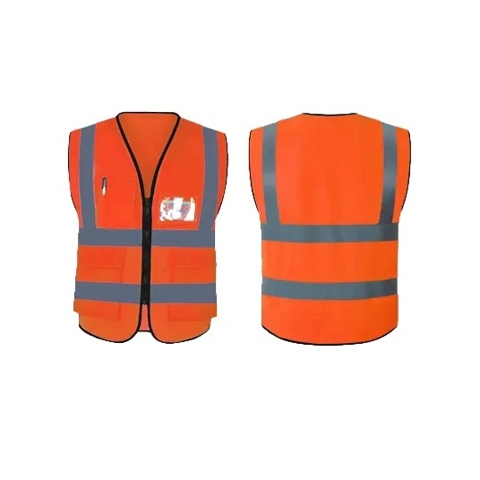 Wholesale Engineer Orange Green Black LED Lights Vest High Visibility Safety Vest