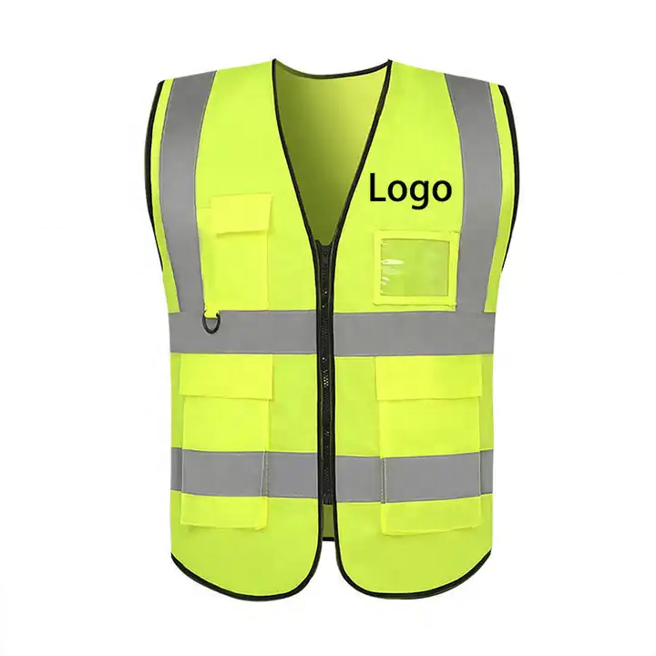 Construction Jacket High Visibility Strip Hi Vis Work Security Safety Vest