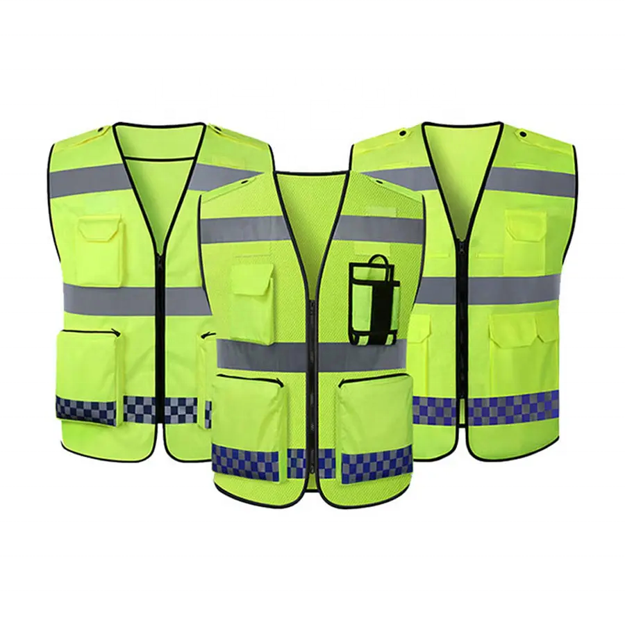 Reflective Industrial Safety Harness Equipment Work Tool Jacket Safety Vest with Pocket