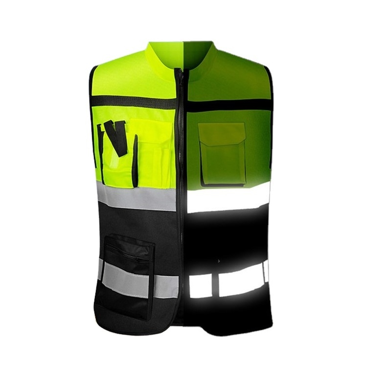 2022 Safety Vest work High Visible Pocket Security Reflective protective vest