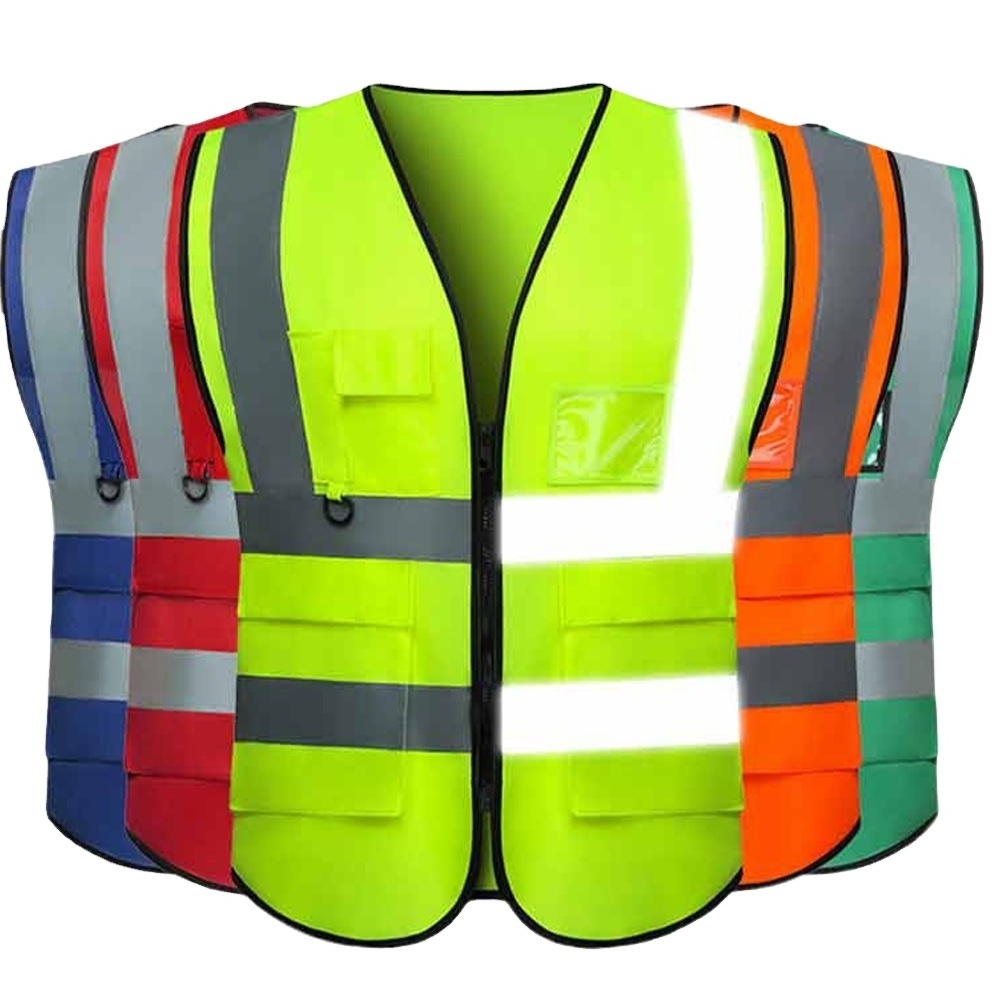 High visibility orange green t shirt child adult safety solar reflective film fire retardant vest high visibility uniform