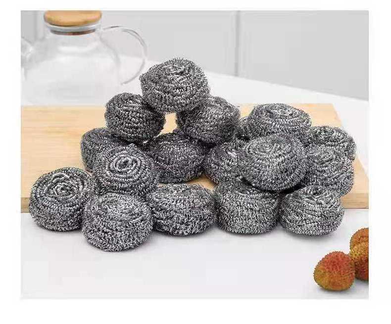 Hot Sales 20 Grams SUS410 Wire Dish Pot Kitchen Sink Cleaning Ball Washing Dishes Wool Scrubber Stainless Steel Scouring Pads