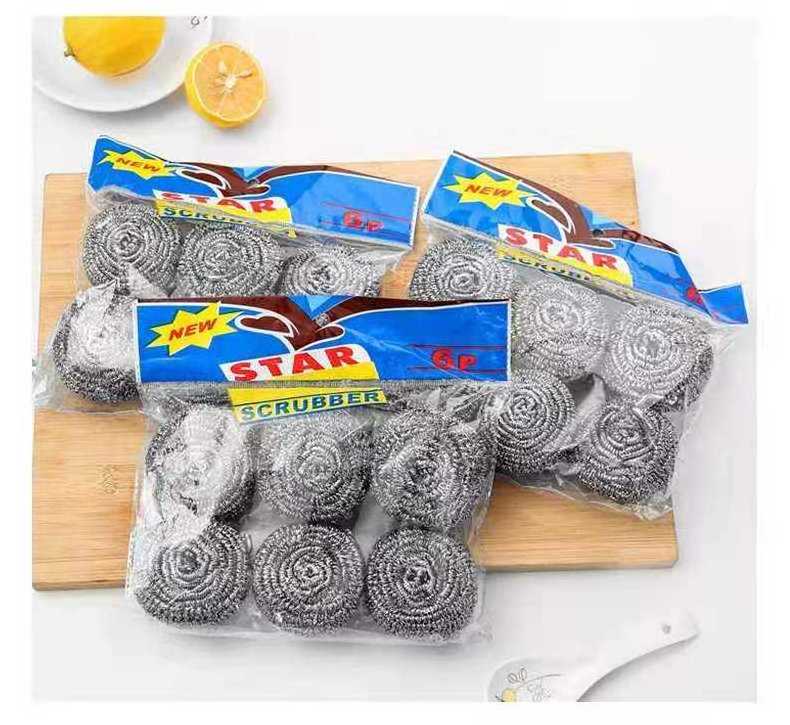 Hot Sales 20 Grams SUS410 Wire Dish Pot Kitchen Sink Cleaning Ball Washing Dishes Wool Scrubber Stainless Steel Scouring Pads