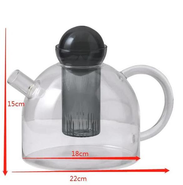 Wholesale Customized Borosilicate Glass Teapot Heat-resistant Kettle Flower Tea Set Glass Handle Teaware With Infuser