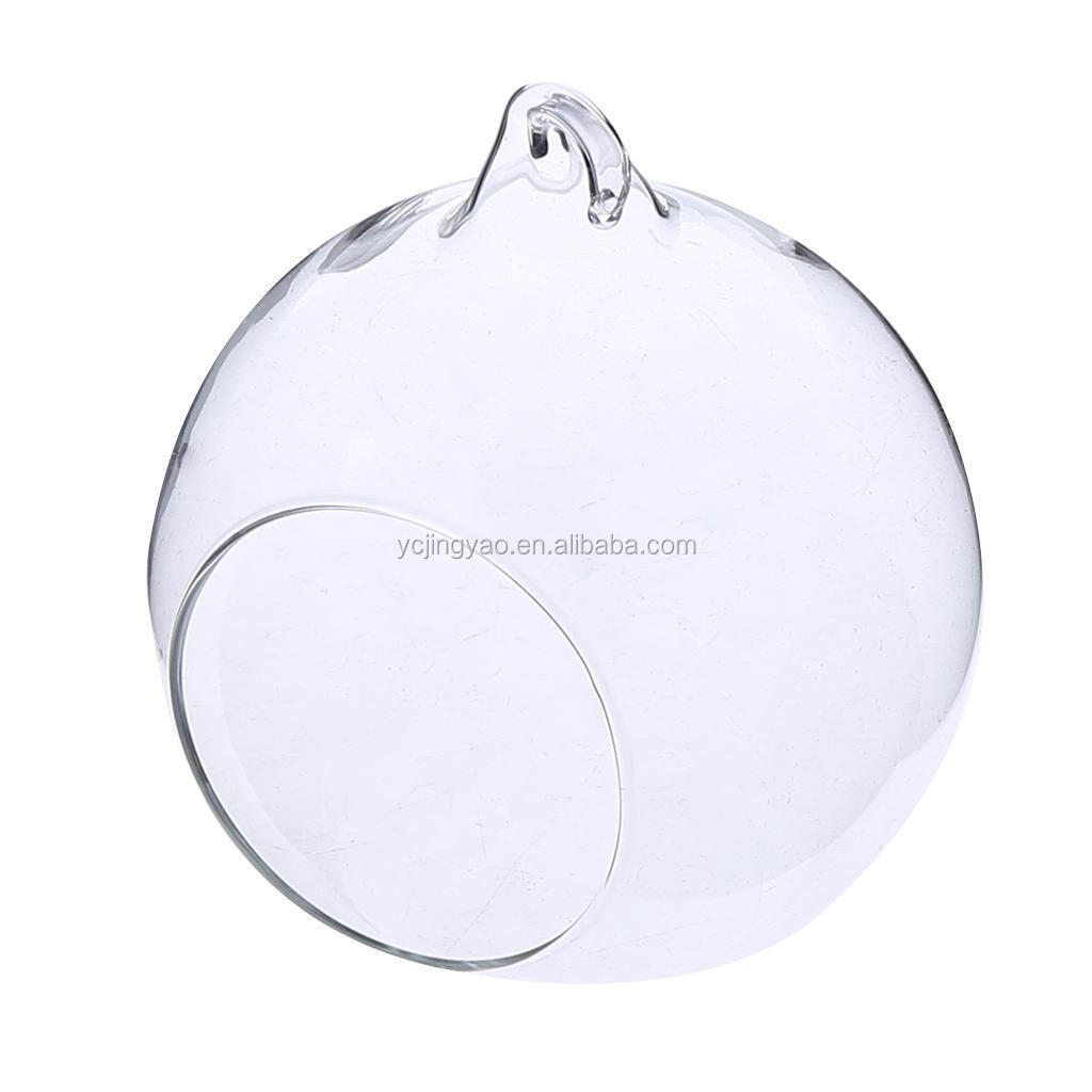 Hanging Clear Round Glass Bauble Terrarium Sphere Ball Candle Tea Light Holder