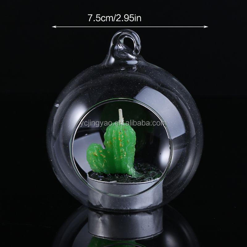 Hanging Clear Round Glass Bauble Terrarium Sphere Ball Candle Tea Light Holder