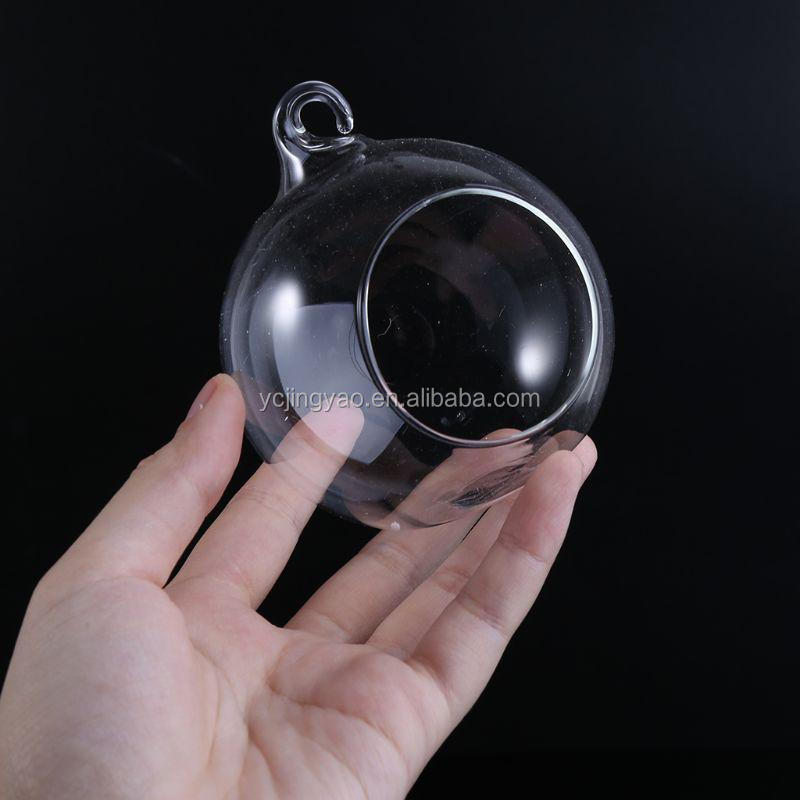 Hanging Clear Round Glass Bauble Terrarium Sphere Ball Candle Tea Light Holder