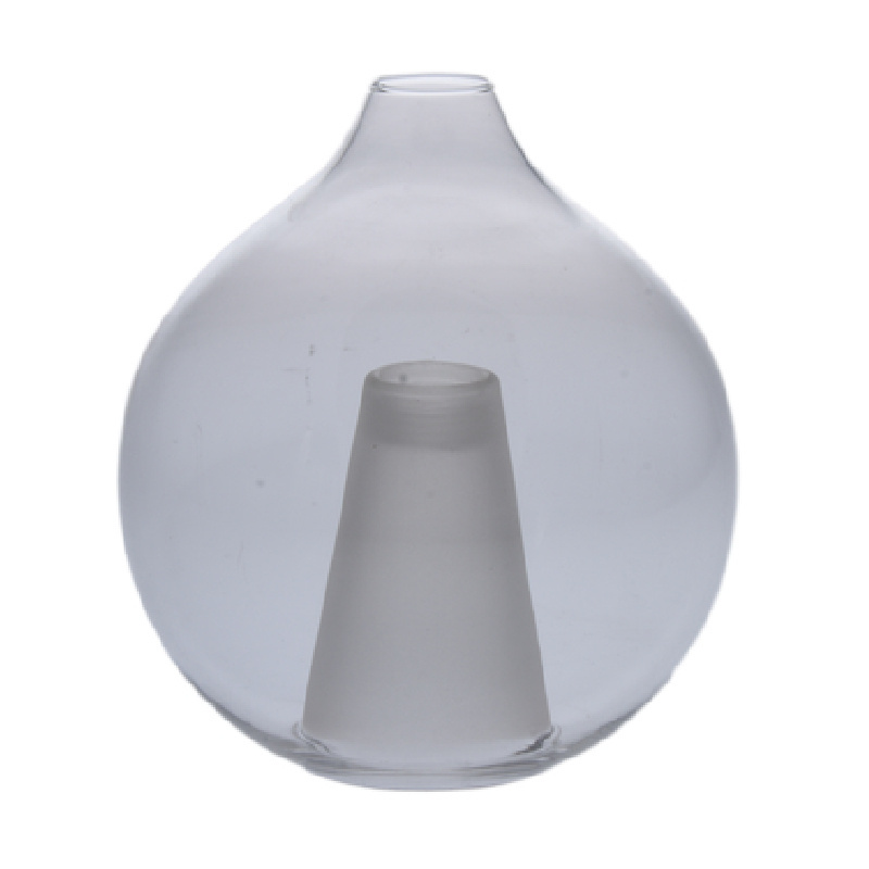 Custom Blown Decorative Sandblast Frosted Double Wall Borosilicate Glass Diffuser Lamp Shade Lighting Bulb Cover