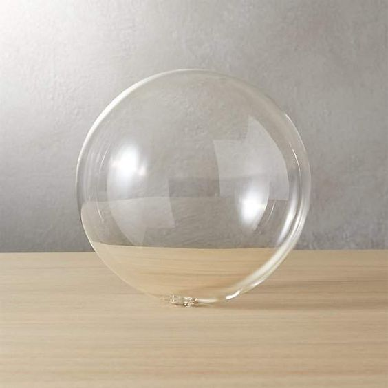 Custom Hand Blown Clear Borosilicate Hollow Glass Ball Sphere Orb Bubble Lamp Shade Globe Light Cover for Lighting Fixtures