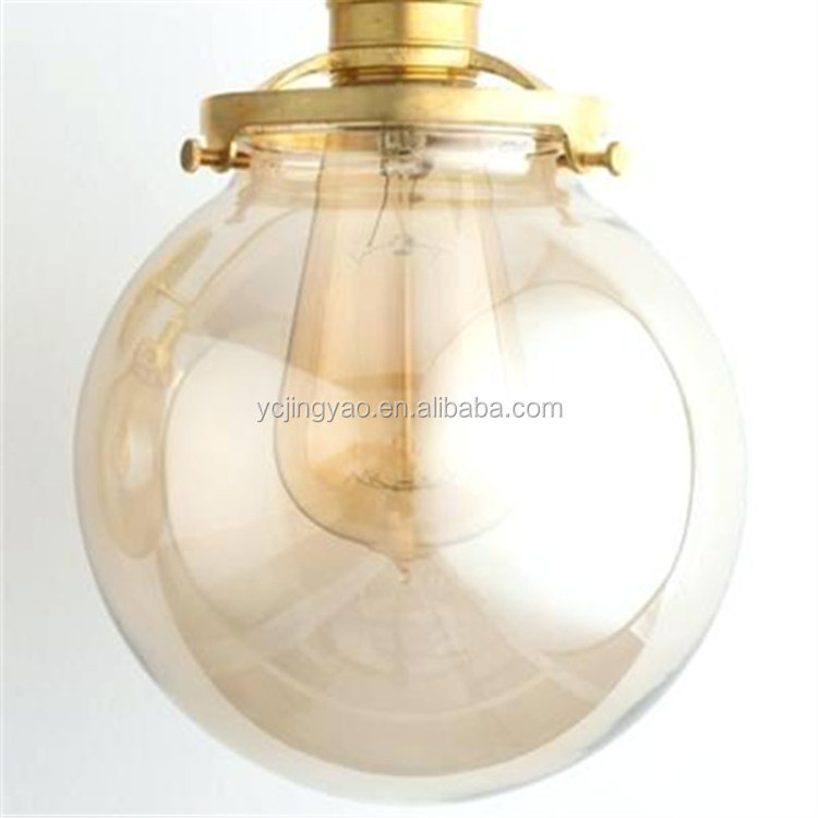 150mm Replacement Round Smoke Colored Glass Globe Ceiling Lamp Shade Lighting Bulb Cover