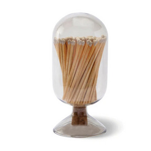 Wholesale Customized Handmade Colored Glass Match Cloche Matches Glass Jar With Striker