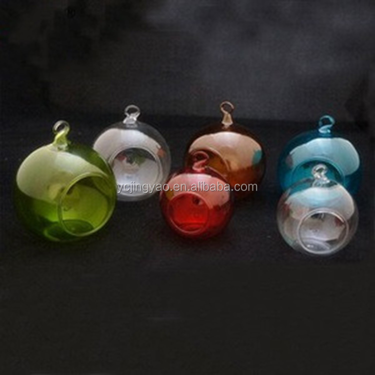 Handblown Globe Glass Ball Bubble Tealight Candle Holder Hanging