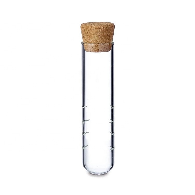 Wholesale Heat Resistant Borosilicate Glass Tube Tea Infuser with Cork Lid